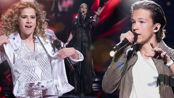 Laura Tesoro (Belgien), Sanja Vučič (Serbien) und Frans (Schweden). (Bildmontage) © NDR, Stina Stjerkvist/SVT Foto: Rolf Klatt, Stina Stjerkvist