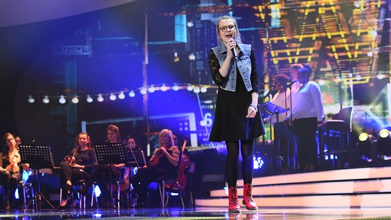 Helene Nissen bei den Proben zu "Unser Song -2017" für den Eurovision Song Contest © Brainpool / Willi Weber Foto: Willi Weber