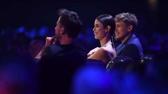 Die Jury von Unser Song 2017 für den Eurovision Song Contest: Florian, Lena und Tim. © Brainpool / Willi Weber Foto: Willi Weber