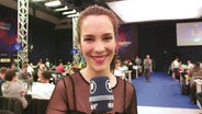 Alina Stiegler im Pressezentrum des ESC in Kiew © NDR 