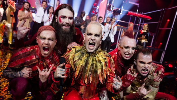 Die Gewinner des ESC Vorentscheids 2023: Lord Of The Lost © picture alliance/dpa | Rolf Vennenbernd 